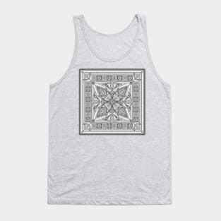 Gray Art Deco Mandala Tank Top